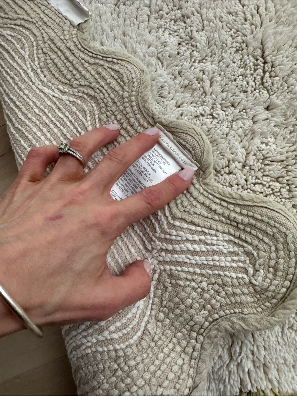 Maeve by Anthropologie Scalloped Cotton Bathroom Mat rug sage plush home decor